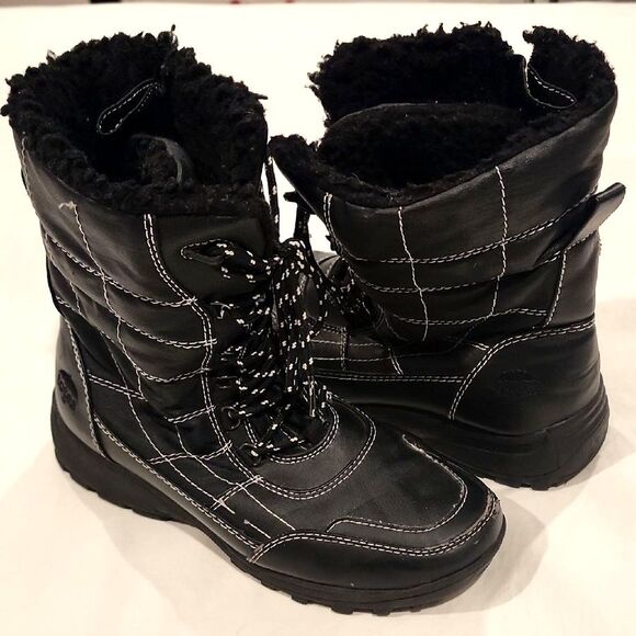 TOTES Women Size 8 Winter Boots Faux Fur Lace Up & Zipper for closure - Picture 1 of 10